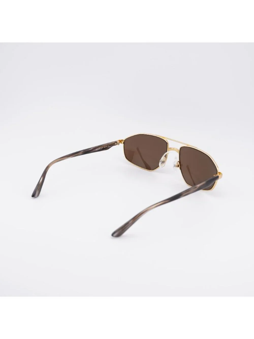 Balenciaga BB0012S 002 Unisex Sunglasses Gold Aviator Frame, Brown Lenses